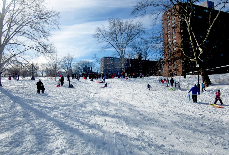 Best Sledding Hills in NYC Central Park has some great hills for a fast ride. Photo by Jody Mercier